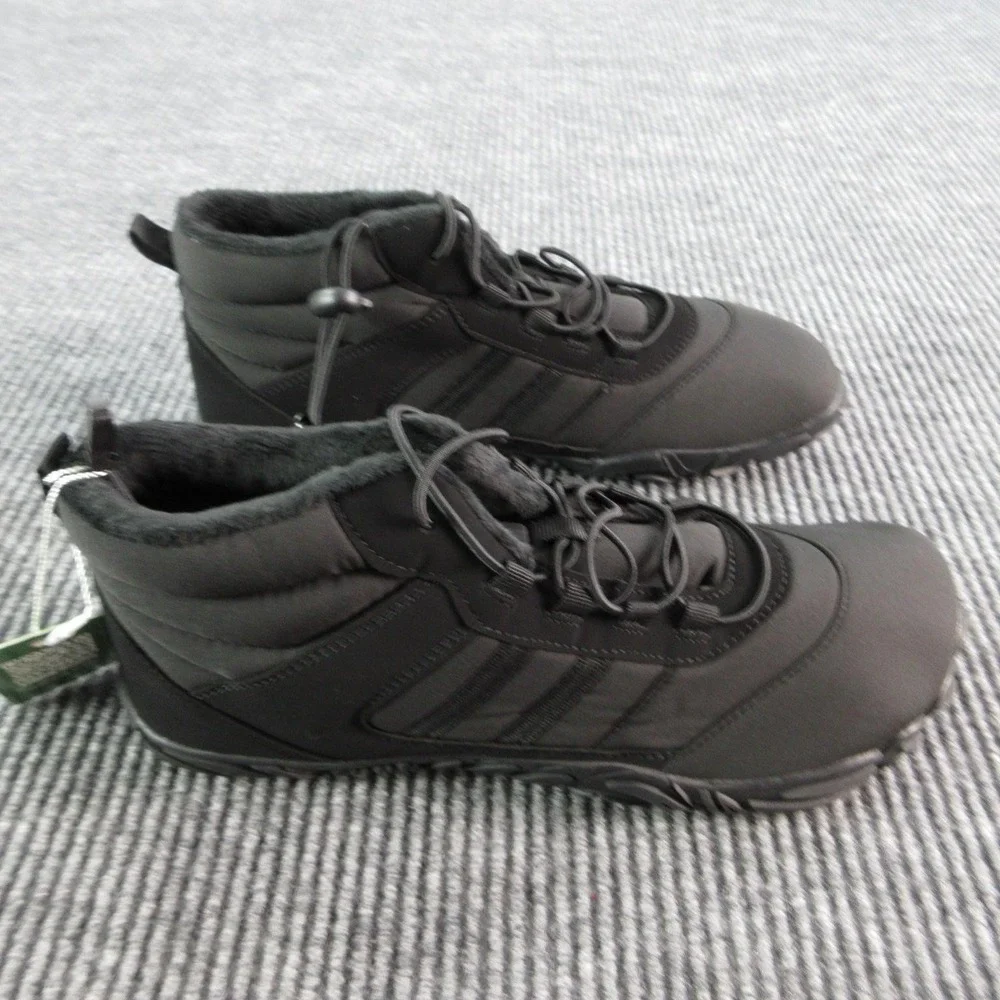HIKE FOOTWEAR Snow Boots 43 Mens Size 9.5 Black Insulated Faux Fur Lined NWT